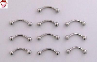 10 Curved STEEL Piercing Rings 16 gauge 16G 5/16 INCH " - I Love My Piercings!