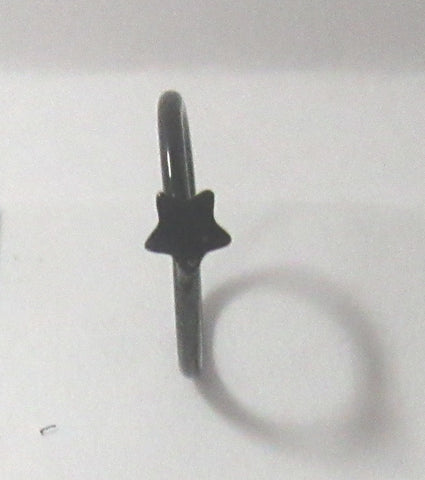 Black Titanium Star Seamless Ear Cartilage Hoop Ring 20 gauge 20g