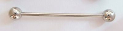 New 2 Inch INDUSTRIAL 5mm Balls Surgical Steel 14 gauge - I Love My Piercings!