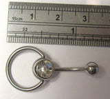 Surgical Steel Clear Dangle Crystal VCH Clitoral Cit Hood Ring 14 gauge - I Love My Piercings!