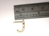 18K Gold Plated L Shape Nose Ring Hoop Stud Heart Double Crystal 18 gauge 18g