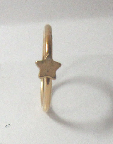 18k Yellow Gold Plated Star Seamless Ear Cartilage Hoop Ring 20 gauge 20g