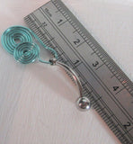 Aqua Double Spiral Drop VCH Vertical Clitoral Hood Ring Barbell 14 gauge 14g - I Love My Piercings!