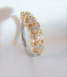 18k Gold Plated Seamless Nose Jewelry Hoop Ring Clear Crystal Gem CZ 18 gauge
