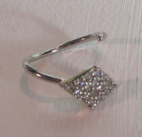 Diamond Shape Seamless Nose Jewelry Hoop Ring Loaded Clear Crystal Gem 20 gauge