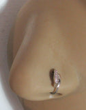 Surgical Steel Seamless Nose Jewelry Hoop Ring Curved Pink Crystal Gem 20 gauge - I Love My Piercings!