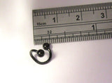 Black Titanium Twisted Nose Hoop Ring with Balls 18 gauge 18g 6 mm diameter - I Love My Piercings!