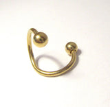 Gold Titanium Twisted Nose Hoop Ring with Balls 18 gauge 18g 8 mm diameter - I Love My Piercings!