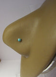Sterling Silver Turquoise Stone Nose Stud L Shape Pin Post Ring 22 gauge 22g - I Love My Piercings!