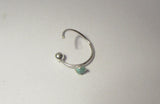 Sterling Silver Claw Set Real Turquoise Stone Hoop Ring Stud 20 gauge 20g
