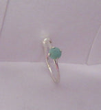 Sterling Silver Claw Set Real Turquoise Stone Hoop Ring Stud 20 gauge 20g