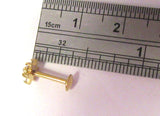 14k Gold Plated Cartilage Lip Earring Clear Crystal Flower Stud Bar 16 gauge 16g
