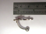 VCH Clit Hood Curved Barbell Pink Crystal Filigree Flower 14 gauge 14g