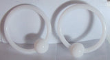White Bioplast Metal Sensitive Plastic Acrylic Hoops Retainers Rings 14 gauge 12mm Diameter