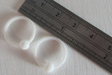 White Bioplast Metal Sensitive Plastic Acrylic Hoops Retainers Rings 14 gauge 12mm Diameter