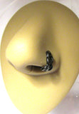 Black Titanium L Shape Nose Ring Stud Hoop Celtic Twist 18 gauge 18g