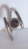 Surgical Steel Purple Gem Double Hoop Wrap Seamless Ring 14 gauge 14g 10 mm