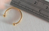 Small 2.5 mm Balls Gold Titanium Horseshoe Circular Ring Hoop 16 gauge 16g 12 mm