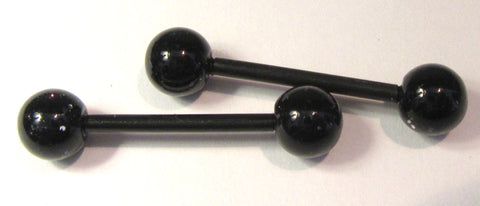 Black Glitter Balls No Metal Sensitive Allergy Nipple 14 gauge 14g Bioplast