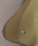 5  Sterling Silver Tiny 1 mm Crystal Gem Nose Studs Ubend Straight Pins 22 gauge