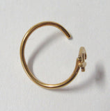 18k Gold Plated Anchor Seamless Ear Cartilage Hoop Ring 20 gauge 20g - I Love My Piercings!