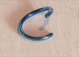 Small Little Tiny Blue Titanium Plated Seamless Hoop Barbell 20 gauge 20g