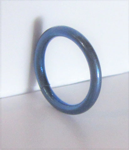 Dark Blue Niobium Seamless Continuous Hoop Ring 16 gauge 16g 8 mm diameter