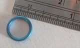 Aqua Turquoise Niobium Seamless Continuous Hoop Ring 16 gauge 16g 8 mm diameter