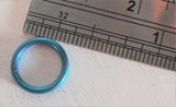 Aqua Turquoise Niobium Seamless Continuous Nose Nostril Hoop Ring 16 gauge 16g - I Love My Piercings!