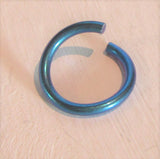 Aqua Turquoise Niobium Seamless Continuous Nose Nostril Hoop Ring 16 gauge 16g