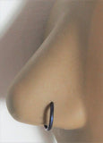 Dark Purple Niobium Seamless Continuous Nose Nostril Hoop Ring 16 gauge 16g