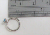 Surgical Steel Small Blue Gem Hoop Belly Navel Ring 16 gauge 16g 8mm Diameter