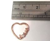 18k Rose Gold Love Heart Cartilage Hoop Ring Seamless 16 gauge 16g - I Love My Piercings!