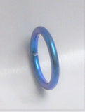 Teal Blue Niobium Seamless Hoop Belly Navel Ring 16 gauge 16g 8mm diameter