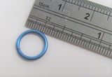 Teal Blue Niobium Seamless Hoop Belly Navel Ring 16 gauge 16g 8mm diameter