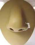 Surgical Steel White Opalite Nose Nostril Hoop Ring 18 gauge 18g 8 mm