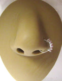 Surgical Steel 5 Pink Crystal CZ Seamless Nose Hoop Ring 20 gauge 20g 8 mm