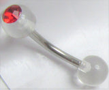 Red Gem Crystal Clear Balls VCH Jewelry Clit Clitoral Hood Ring 14 gauge 14g - I Love My Piercings!