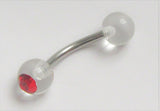 Red Gem Crystal Clear Balls VCH Jewelry Clit Clitoral Hood Ring 14 gauge 14g - I Love My Piercings!