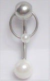 Surgical Steel Single White Pearl Hoop Dangle VCH Clitoral Hood Jewelry 14 gauge - I Love My Piercings!