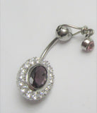 Surgical Steel Drop & Dangle Oval Purple Crystal VCH Clitoral Hood Jewelry 14 gauge - I Love My Piercings!