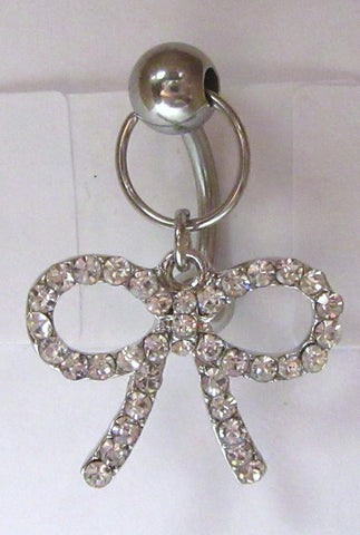 Surgical Steel CZ Ribbon Dangle Barbell VCH Clit Clitoral Hood Ring 14 gauge 14g - I Love My Piercings!