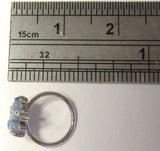 Surgical Steel Flower Light Blue Opal Opalite Nose Seamless Hoop Ring 20 gauge 20g