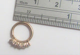 14k Rose Gold Plated Clear Loaded Crystal Seamless Belly Navel Hoop 16 gauge 16g - I Love My Piercings!