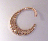18K Rose Gold Plated 8 mm Oval Seamless Septum Hoop Ring 16 gauge 16g