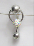 Iridescent Crystal Ball Dangle Bar VCH Jewelry Clit Clitoral Hood Ring 14 gauge - I Love My Piercings!