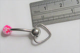 Surgical Steel Heart Dangle Flower Ball Barbell VCH Clitoral Hood Ring 14 gauge - I Love My Piercings!