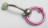 VCH Intimate Jewelry Two Tone Pink Titanium Hoop Dangle Vertical Clitoral Hood Bar 14g - I Love My Piercings!