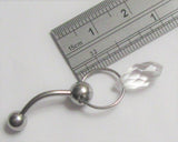 Clear Faceted Crystal Ball Dangle Bar VCH Jewelry Clit Clitoral Hood Ring 14 gauge - I Love My Piercings!