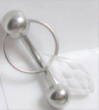 Clear Faceted Crystal Ball Dangle Bar VCH Jewelry Clit Clitoral Hood Ring 14 gauge - I Love My Piercings!